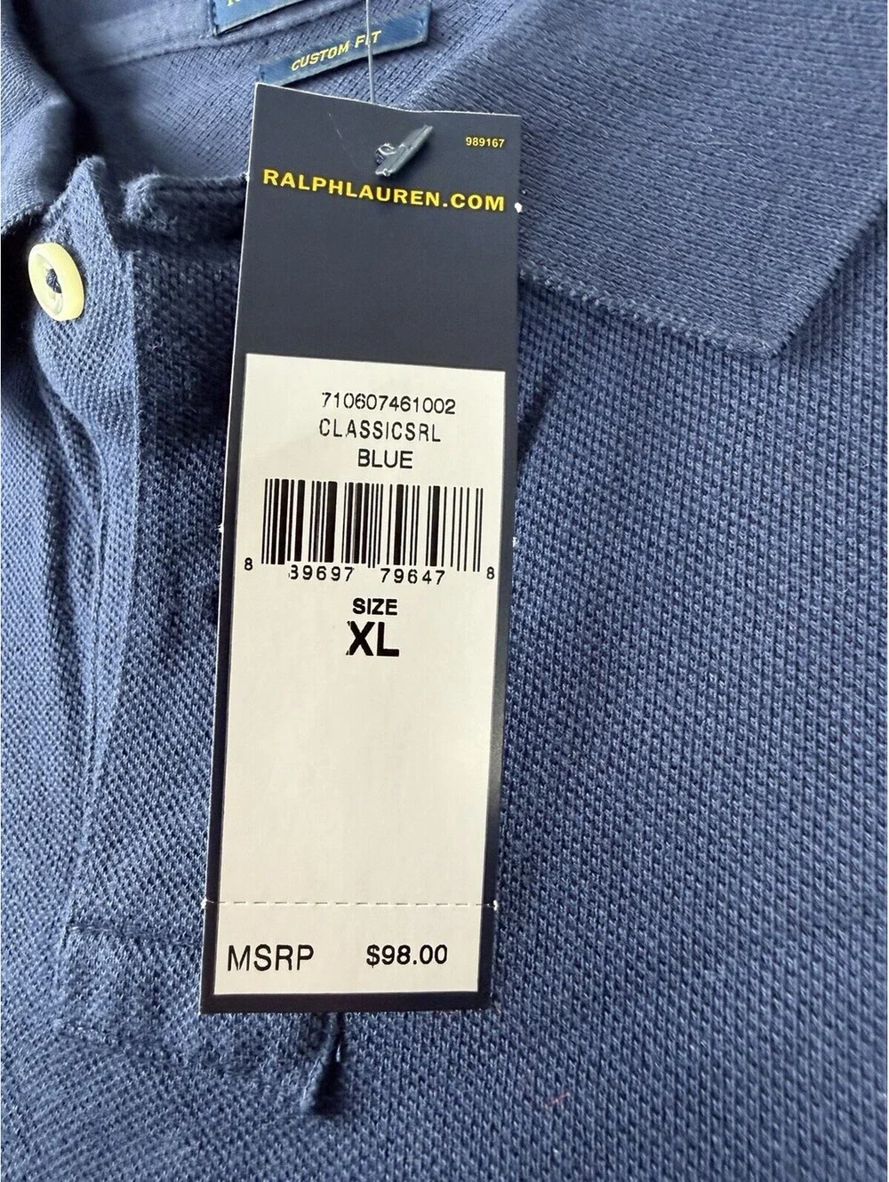 Polo Ralph Lauren Big Pony Polo Shirt Mens Size Small Blue‎ NWT $98 Price Tag